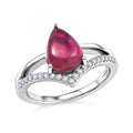 D'Joy Niassa Ruby (FF), White Zircon Ring in Rhodium Over Sterling Silver (Size 6.0) 3.00 ctw - Sticky add to cart bar