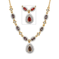 D'Joy Premium Madagascar Color Change Garnet and Moissanite 2.25 ctw Luminous Cascade Necklace in 18K Vermeil Yellow Gold Over Sterling Silver 18 Inches