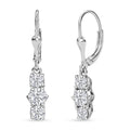 D'Joy Moissanite 1.90 ctw Trinity Earrings in Platinum Over Sterling Silver - Sticky add to cart bar