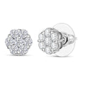 D'Joy Moissanite 1.60 ctw Floral Earrings in Platinum Over Sterling Silver - Sticky add to cart bar