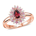 D'Joy Premium Malawi Magenta Garnet, Multi Gemstone Ring in 18K Vermeil RG Over Sterling Silver (Size 10.0) 1.00 ctw - Sticky add to cart bar