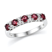 Premium Malawi Magenta Garnet, Luxuriant Lab Grown Diamond (G-H, SI) Ring in Rhodium Over Sterling Silver (Size 10.0) 0.90 ctw
