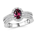 D'Joy Premium Malawi Magenta Garnet, Moissanite Ring in Rhodium Over Sterling Silver (Size 7.0) 1.60 ctw - Sticky add to cart bar