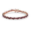 D'Joy Premium Malawi Magenta Garnet, Moissanite Bracelet in 18K Vermeil RG Over Sterling Silver (7.25 In) 10.85 ctw - Sticky add to cart bar