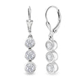 D'Joy Moissanite 1.50 ctw Trinity Earrings in Platinum Over Sterling Silver - Sticky add to cart bar