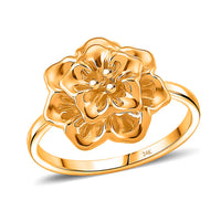 24K Yellow Gold Floral Ring 1 Grams  (Size 6.5)