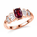 D'Joy Premium Malawi Magenta Garnet, Moissanite Ring in 18K Vermeil RG Over Sterling Silver (Size 10.0) 1.85 ctw - Sticky add to cart bar
