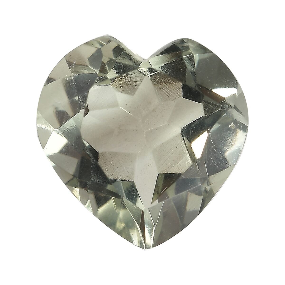 2.95 ctw Heart Cut Montezuma Prasiolite Loose Gemstone (10 mm)