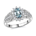D'Joy Premium Mangoro Aquamarine and White Zircon 1.25 ctw Ring in Rhodium Over Sterling Silver - Sticky add to cart bar