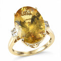 Luxoro 10K Yellow Gold Premium Golden Apatite, Diamond (I2) Ring (Size 6.0) 8.80 ctw - Sticky add to cart bar