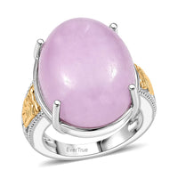 EverTrue Kunzite Ring in 18K YG Plated and Platinum Bond (Size 10.0) 22.65 ctw