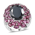 EverTrue Thai Black Spinel, Multi Gemstone Ring in Platinum Bond (Size 7.0) 16.60 ctw - Sticky add to cart bar
