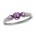 EverTrue Simulated Amethyst Color Diamond Bangle Bracelet in Stainless Steel (6.5 In) 41.90 ctw - Sticky add to cart bar