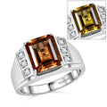 EverTrue Autumn Alexite, White Zircon Men's Ring in Platinum Bond (Size 10.0) 6.25 ctw - Sticky add to cart bar