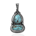 D'Joy Artisan Crafted Premium Blue Moon Turquoise 4.40 ctw Pendant without Chain in Sterling Silver - Sticky add to cart bar