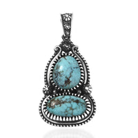 D'Joy Artisan Crafted Premium Blue Moon Turquoise 4.40 ctw Pendant without Chain in Sterling Silver