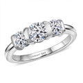 Luxuriant Lab Grown Diamond G-H SI 1.00 ctw 3 Stone Ring in Rhodium Over Sterling Silver - Sticky add to cart bar