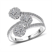 Luxuriant Lab Grown Diamond (G-H, SI) Ring in Rhodium Over Sterling Silver (Size 7.0) 1.00 ctw