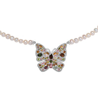 GP Italian Garden Collection Multi-Tourmaline and Multi Gemstone 5.85 ctw Necklace in Rhodium Over Sterling Silver 18-20 Inches