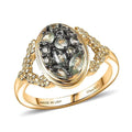 D'Joy Premium Green Sapphire Ring in 18K Vermeil YG Over Sterling Silver (Size 10.0) 0.65 ctw - Sticky add to cart bar