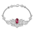 D'Joy Passport to Turkey Premium Niassa Ruby (FF) Bracelet in Rhodium Over Sterling Silver (6.50 In) 2.80 ctw - Sticky add to cart bar