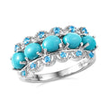 D'Joy Premium Sleeping Beauty Turquoise, Malgache Neon Apatite Band Ring in Rhodium Over Sterling Silver (Size 10.0) 1.90 ctw - Sticky add to cart bar
