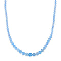 D'Joy Santa Maria Aquamarine 180.00 ctw Beaded Necklace in Rhodium Over Sterling Silver (20 Inches) - Sticky add to cart bar