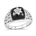 D'Joy Passport to Israel Artisan Crafted Premium Elite Shungite, White Zircon Ring in Sterling Silver (Size 10.0) 2.85 ctw - Sticky add to cart bar