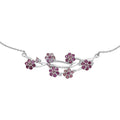 D'Joy Niassa Ruby (FF) and Pink Tourmaline and White Zircon 3.70 ctw Necklace in Rhodium Over Sterling Silver 18-20 Inches - Sticky add to cart bar