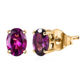 Luxoro AAA Radiant Ember Garnet 1.75 ctw Solitaire Stud Earrings in 10K Yellow Gold (Del. In 8-10 Days) - Sticky add to cart bar