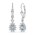 D'Joy Santa Maria Aquamarine and Moissanite 0.70 ctw Earrings in Rhodium Over Sterling Silver - Sticky add to cart bar