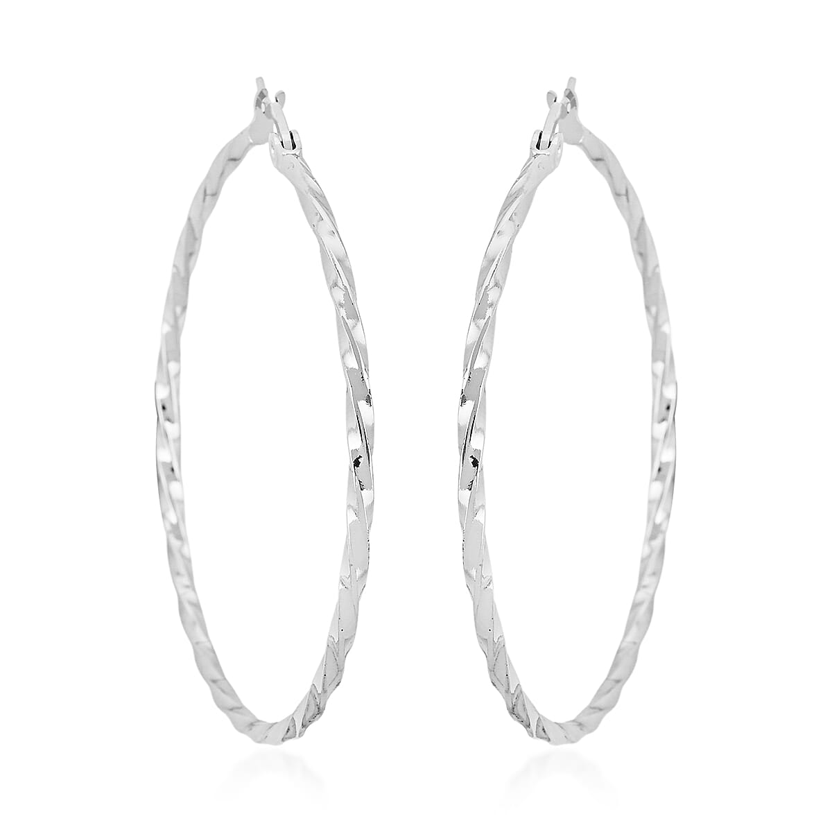 Twisted Hoop Earrings in Stainless Steel