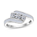 Luxuriant Lab Grown Diamond G-H SI 1.00 ctw Ring in Rhodium Over Sterling Silver (Size 10.0) - Sticky add to cart bar