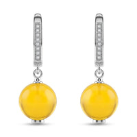 Baltic Honey Amber Earrings in Sterling Silver