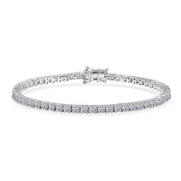 Luxuriant Lab Grown Diamond (SI) Tennis Bracelet 1 Row in Rhodium Over Sterling Silver (6.50 In) (Delivery in 7-10 Days) 4.00 ctw