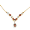 D'Joy AAA Red Zircon and White Zircon 2.30 ctw Imperial Red Flower Neckalce in 18K Vermeil Yellow Gold Over Sterling Silver 18-20 Inches - Sticky add to cart bar