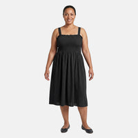Amanda Paige Sleeveless Black Smocking Sundress-L