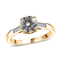 D'Joy Moissanite 1.25 ctw Ring in 18K Vermeil Yellow Gold Over Sterling Silver (Size 4.5)