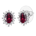D'Joy Orissa Rhodolite Garnet and White Zircon Earrings in Rhodium Over Sterling Silver 2.86 ctw - Sticky add to cart bar