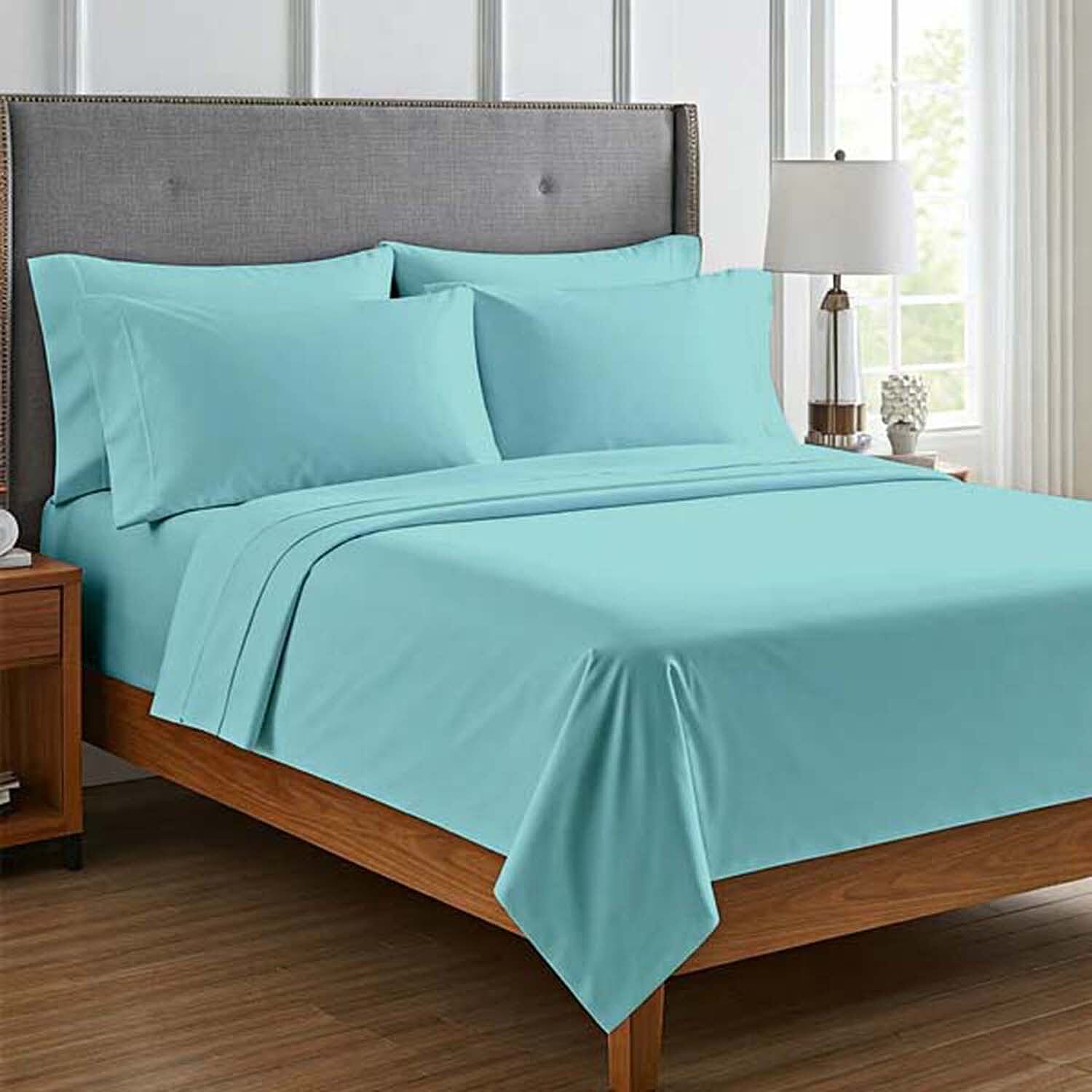 Seeboo 6pc Light Blue Microfiber Sheet Set -California King