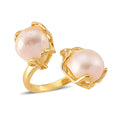 White Freshwater Pearl Ring (Adjustable) in Silvertone - Sticky add to cart bar