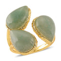 Green Aventurine 25.00 ctw Ring (Adjustable) in Silvertone - Sticky add to cart bar