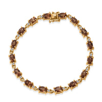 D'Joy Premium Colour Change Garnet and Moissanite 9.50 ctw Bracelet in 18K Vermeil Yellow Gold Over Sterling Silv (6.50 In)