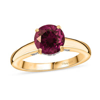 D'Joy Lab Grown Color Change Sapphire and Moissanite 2.85 ctw Ring in 18K Vermeil Yellow Gold Over Sterling Silver (Size 7.5)