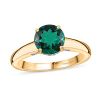D'Joy Lab Grown Emerald and Moissanite 2.85 ctw Ring in 18K Vermeil Yellow Gold Over Sterling Silver (Size 11.5)