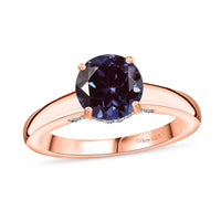 D'Joy Lab Grown Alexandrite and Moissanite 2.85 ctw Ring in 18K Vermeil Rose Gold Over Sterling Silver (Size 4.0)