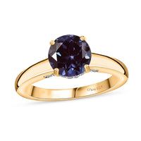 D'Joy Lab Grown Alexandrite and Moissanite 2.85 ctw Ring in 18K Vermeil Yellow Gold Over Sterling Silver (Size 12.0)