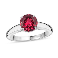 D'Joy Lab Grown Padparadscha Sapphire and Moissanite 2.85 ctw Ring in Rhodium Over Sterling Silver (Size 8.0)