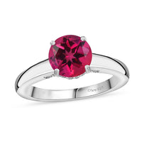 D'Joy Lab Grown Pink Sapphire and Moissanite 2.85 ctw Ring in Rhodium Over Sterling Silver (Size 6.5)