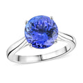 Certified & Appraised Rhapsody AAAA Tanzanite and Diamond E-F VS 4.35 ctw Ring in 950 Platinum 5.35 Grams - Sticky add to cart bar